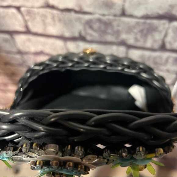 Betsy Johnson Wicker Purse With Decorative Stones - Picture 7 of 8